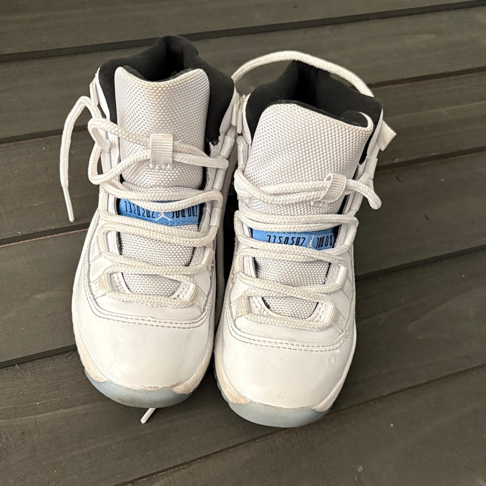 Jordan Kids White and Light Blue Sneakers